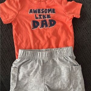 Garanimals Orange Tee and Gray Shorts Set